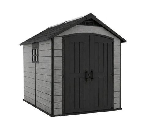 Premier Plastic Garden Shed 7.5x9ft - Grey