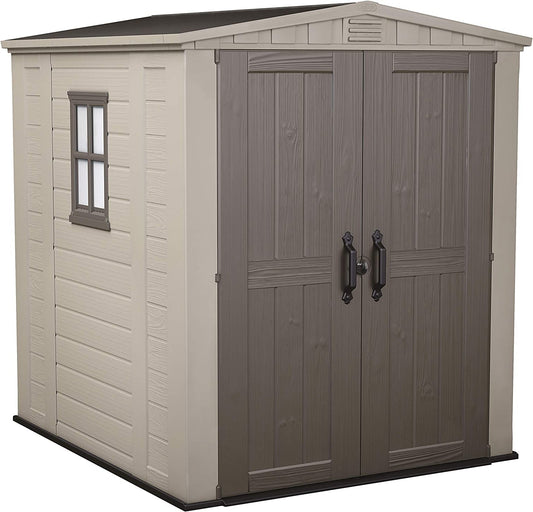 Factor 6x6ft Double Door Outdoor Apex Plastic Garden Shed